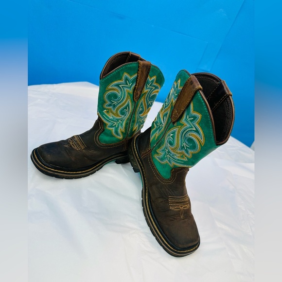 Georgia Boot Brown and Turquoise Kids' Boots - Picture 8 of 10